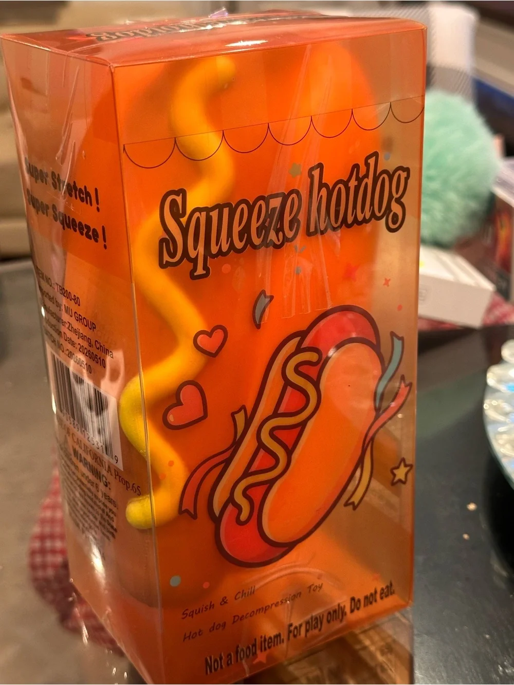 🌭 Viral TikTok Jumbo Hotdog Squishy GIANT Sensory Fidget Stress Toy NWT Sealed